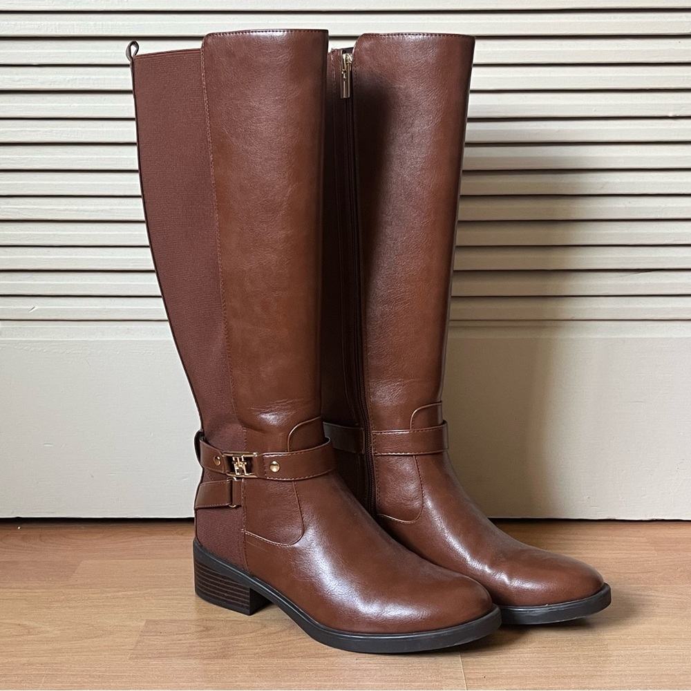 *Like New* Tommy Hilfiger Womens TWIYLA Brown Knee-High Boots size 8 Medium